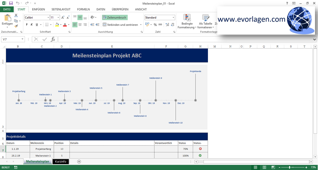 Meilensteinplan Vorschau