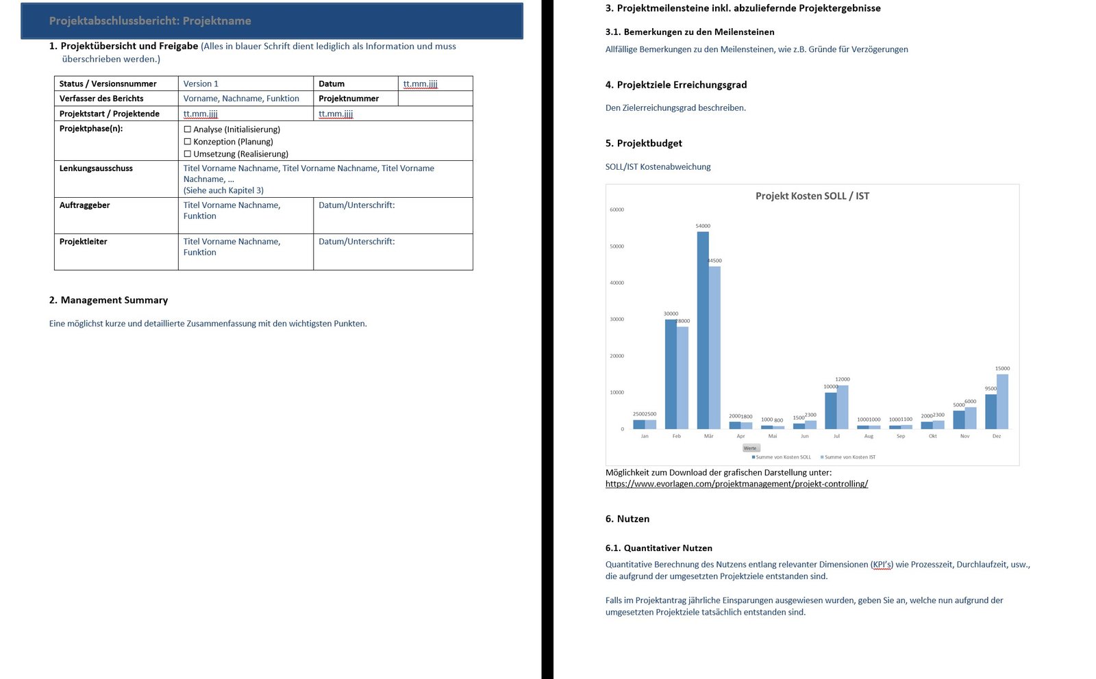 Projektabschlussbericht Vorlage Kostenlos herunterladen